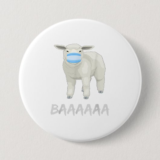 Badge Rond 7,6 Cm Mouton avec masque TShirt (Devant)