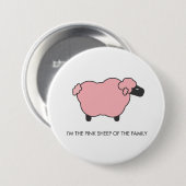 Badge Rond 7,6 Cm Moutons roses (Devant & derrière)
