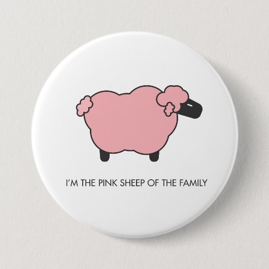 Badge Rond 7,6 Cm Moutons roses (Devant)