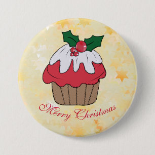 Badge Rond 7,6 Cm Muffin de Noël