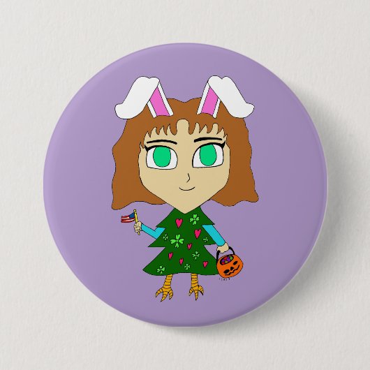 Badge Rond 7,6 Cm Multi Chibi des Fêtes (Devant)
