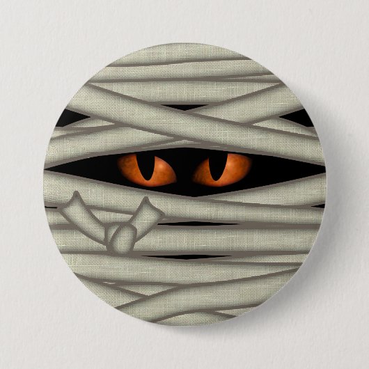Badge Rond 7,6 Cm Mummy Eyes Orange ID685 (Devant)