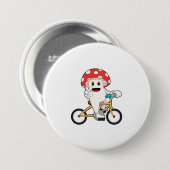 Badge Rond 7,6 Cm Mushroom with Bicycle.PNG (Devant & derrière)