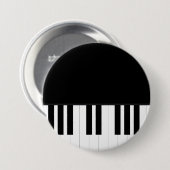 BADGE ROND 7,6 CM MUSIQUE DE PIANO (Devant & derrière)