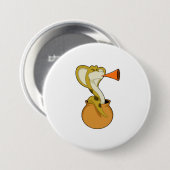 Badge Rond 7,6 Cm Musique de Trumpet Snake (Devant & derrière)