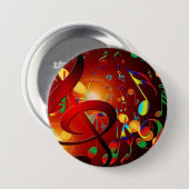 Badge Rond 7,6 Cm Musique joyeuse de clef triviale dans la danse (Devant & derrière)