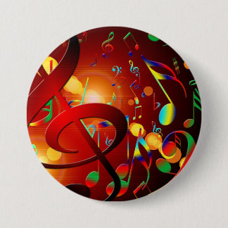 Badge Rond 7,6 Cm Musique joyeuse de clef triviale dans la danse