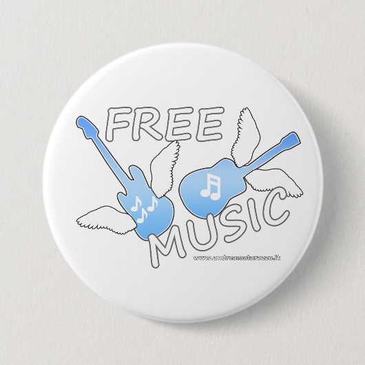Badge Rond 7,6 Cm Musique libre (Devant)