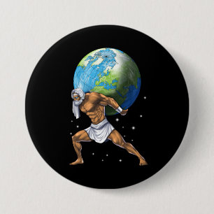 Badge Rond 7,6 Cm Mythologie grecque Dieu Atlas