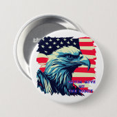 Badge Rond 7,6 Cm N'abandonnez jamais le combat America Eagle USA Ar (Devant & derrière)