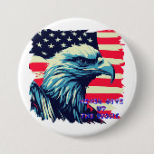 Badge Rond 7,6 Cm N'abandonnez jamais le combat America Eagle USA Ar (Devant)