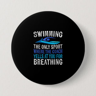 Badge Rond 7,6 Cm Nager Seulement Sport Où Entraîneur nager Cadeaux