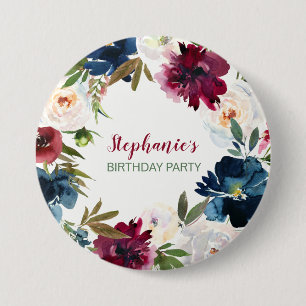Badge Rond 7,6 Cm Naissance des fleurs de la marine de Bourgogne
