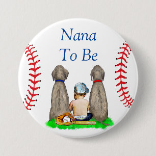 Badge Rond 7,6 Cm Nana doit être Baby shower de baseball à thème