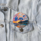 Badge Rond 7,6 Cm Naples, Florida scenic (En situation)