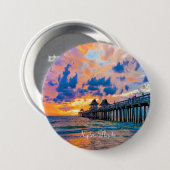 Badge Rond 7,6 Cm Naples, Floride pittoresque (Devant & derrière)