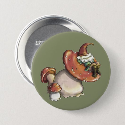 Badge Rond 7,6 Cm Napping Gnome (Devant & derrière)