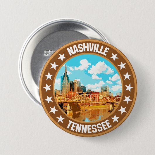 Badge Rond 7,6 Cm Nashville (Devant & derrière)