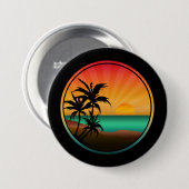 BADGE ROND 7,6 CM NATURE PLAGE ÉTÉ (Devant & derrière)