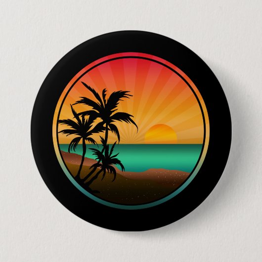 BADGE ROND 7,6 CM NATURE PLAGE ÉTÉ (Devant)