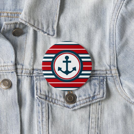 Badge Rond 7,6 Cm Nautical design (En situation)