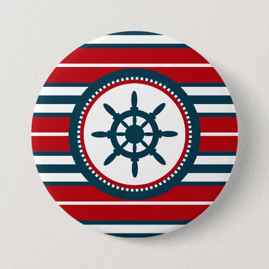 Badge Rond 7,6 Cm Nautical design (Devant)