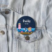 Badge Rond 7,6 Cm Nautical Girl Monkey Pink et Navy Daddy (En situation)