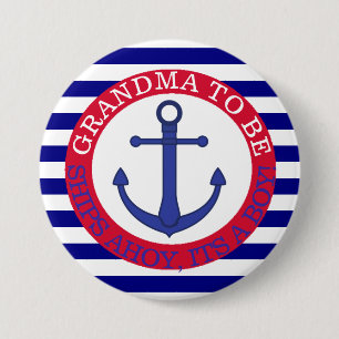 Badge Rond 7,6 Cm Navires Ahoy, C'est un petit bouton Baby shower