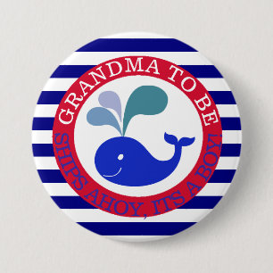 Badge Rond 7,6 Cm Navires Ahoy, C'est un petit bouton Baby shower