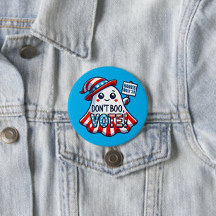 Badge Rond 7,6 Cm Ne bouge pas, vote ! Harris Walz 2024 Halloween Ma