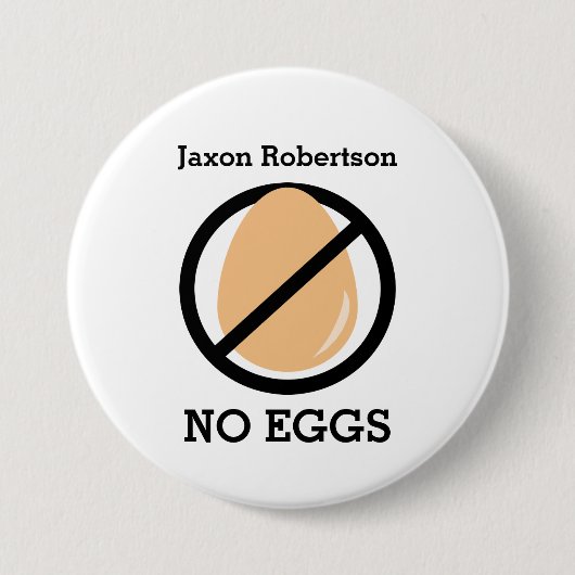 Badge Rond 7,6 Cm Ne noircissez aucune alerte d'allergie d'oeufs (Devant)