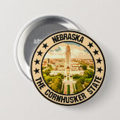 Badge Rond 7,6 Cm Nebraska (Devant & derrière)