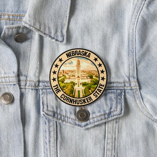 Badge Rond 7,6 Cm Nebraska (En situation)