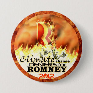 Badge Rond 7,6 Cm Négateurs de changement climatique pour Romney