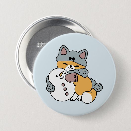 Badge Rond 7,6 Cm Neige beaucoup amusant Chat hiver vacances Design (Devant & derrière)