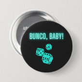 Badge Rond 7,6 Cm Neon Aqua Bunco Baby (Devant & derrière)