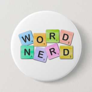 Badge Rond 7,6 Cm Nerd du Mot Coloré