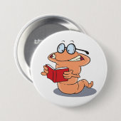 Badge Rond 7,6 Cm Nerdy Bookworm Lire Un Livre (Devant & derrière)
