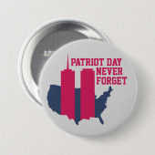 Badge Rond 7,6 Cm Never Forget 911 20th Anniversary Patriot Day 2021 (Devant & derrière)