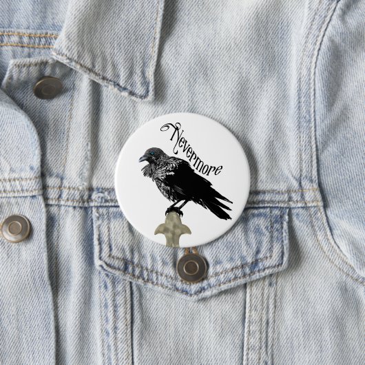 Badge Rond 7,6 Cm Nevermore Raven (En situation)