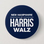 Badge Rond 7,6 Cm New Hampshire pour Harris Walz (Devant)