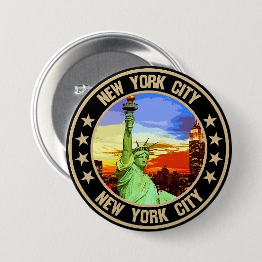Badge Rond 7,6 Cm New York (Devant & derrière)