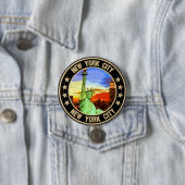 Badge Rond 7,6 Cm New York (En situation)