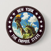 Badge Rond 7,6 Cm New York (Devant)