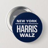 Badge Rond 7,6 Cm New York pour Harris Walz (Devant & derrière)