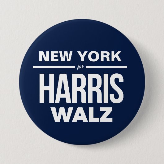 Badge Rond 7,6 Cm New York pour Harris Walz (Devant)