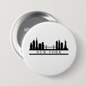 Badge Rond 7,6 Cm New York Skyline (Devant & derrière)