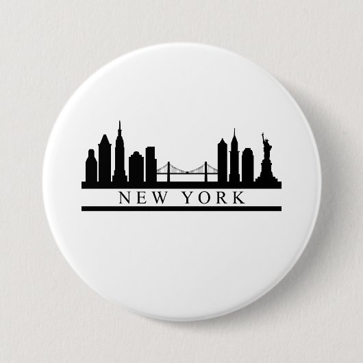 Badge Rond 7,6 Cm New York Skyline (Devant)