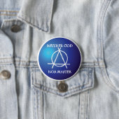 Badge Rond 7,6 Cm Ni Dieu, Ni Maître Symbole d'anarchie (En situation)