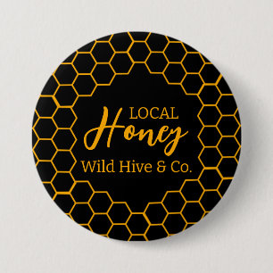 Badge Rond 7,6 Cm Nid d'abeille – Fond noir ou blanc